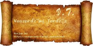 Veszprémi Teréz névjegykártya