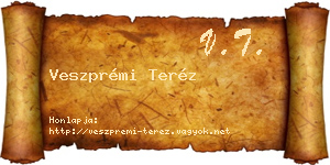 Veszprémi Teréz névjegykártya